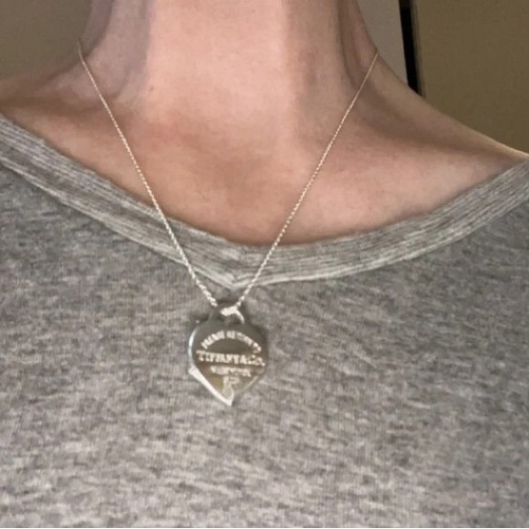 Tiffany & Co.Blue Enamel Heart Necklace - Picture 5 of 5